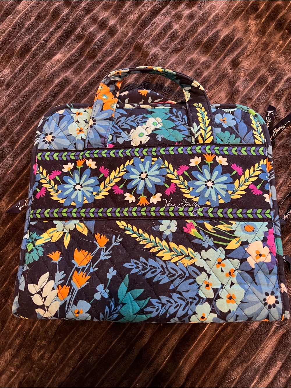Vera Bradley Midnight Blues hanging cosmetic case - Picture 3 of 4